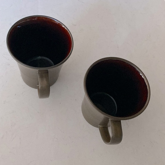 Toki Japan Hand Made Mug Ceramic Glazed Brown Black Set of 2 - Picture 4 of 10